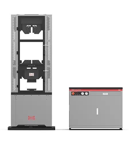 جهاز اختبار المواد بنظام السيرفو الهيدروليكي (مساحة مزدوجة ومقابض إسفينية)