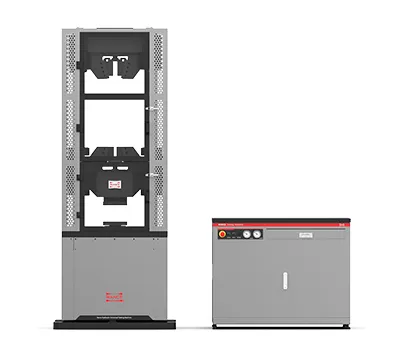جهاز اختبار المواد بنظام السيرفو الهيدروليكي (مساحة مزدوجة ومقابض إسفينية)
